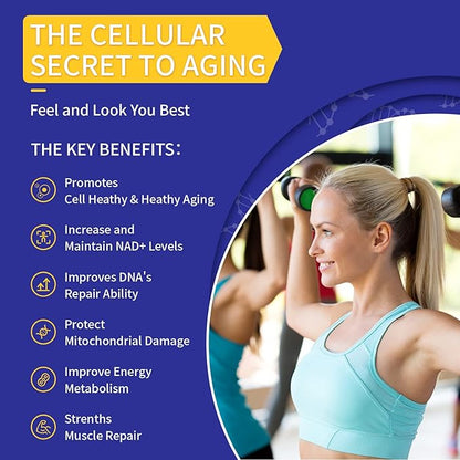 Liposomal NAD+ 500mg with TMG 300mg, Actual NAD+ Supplement (Not a Precursor) More Efficient Than NMN, Nicotinamide Riboside Alternative for Cell Energy, Healthy Aging and Muscle Repair 180 Capsules