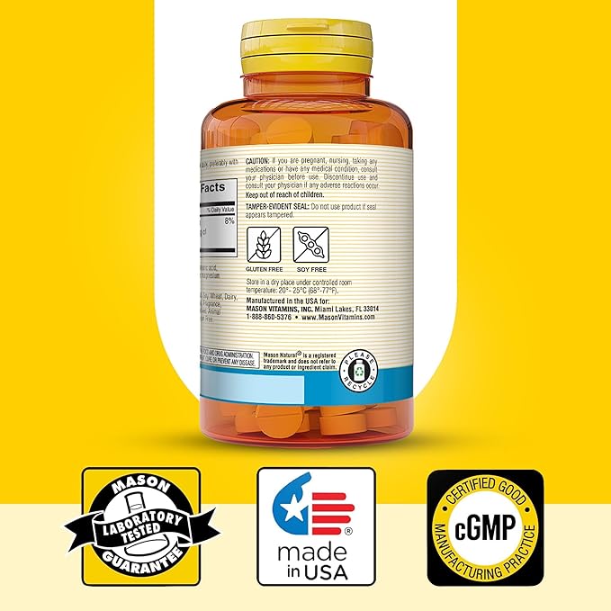 Mason Natural Magnesium Gluconate 550 mg, 100 Day Supply for Normal Healthy Heart and Nervous System Support