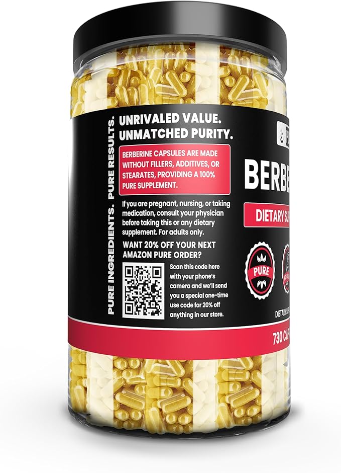 Pure Original Ingredients Goldenseal Berberine & Bitter Melon Capsules Bundle, (730 Capsules) No Magnesium or Rice Fillers