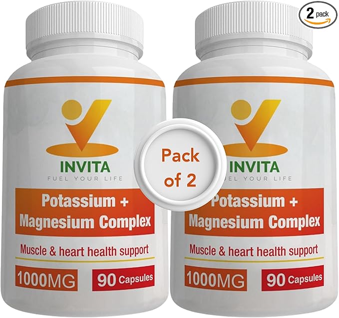 Potassium Magnesium Complex 1000 mg, High Absorption Magnesium & Potassium Supplement for Leg & Muscle Recovery, 5 Form Magnesium for Sleep & Vascular Support