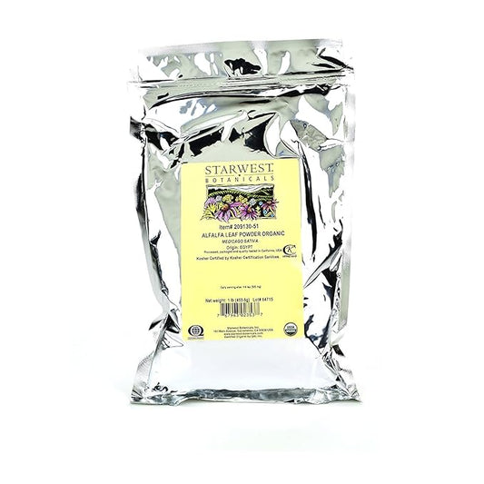 Starwest Botanicals Organic Egyptian Alfalfa Leaf Powder, 1 Pound Bulk Bag