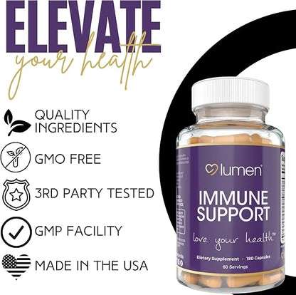 Immune Support for Women – with Elderberry, Zinc, Vitamins E, C & B6 – 180 Capsules – 60 Servings – Non-GMO, Gluten-Free, and Vegan-Friendly