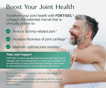 ALGAECAL Collagen: 4 Clinically-Supported Collagen Peptides VERISOL®, FORTIGEL®, UC-II®, FORTIBONE®, Anti-Aging Hydrolyzed Collagen Powder, 3 Packs, Made in USA
