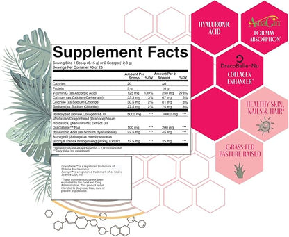 Strong + Sexy Fit Collagen Peptides Plus Powder with Hyaluronic Acid and Vitamin C, Women's Hair, Skin, Nails and Joint Support Supplement, Grass Fed Bovine Collagen, Cinnamon Dulce, 20 - 40 Svg