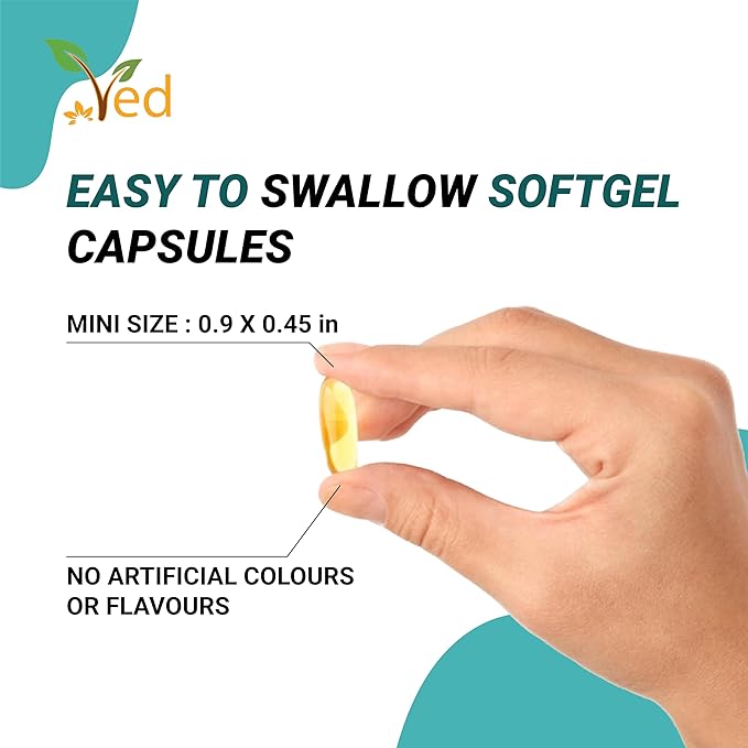 Ved Omega 3-6-9 Food Supplement softgel, from Cold Press Flaxseed Oil, 1000 mg 90 Soft Gel - 90 Days’ Supply.