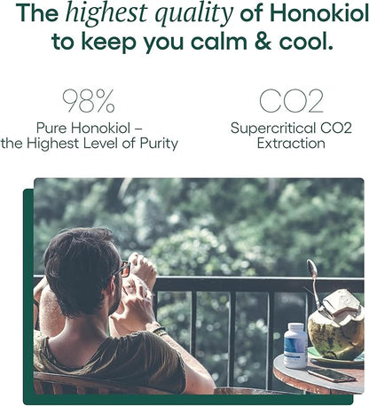 EcoNugenics HonoPure Magnolia Bark Extract – 98% Pure Honokiol Supplement Helps with Brain Function, Sleep Aid, Stress Relief & Overall Mood – Nootropic with GABA & Antioxidant Support – 30 Capsules