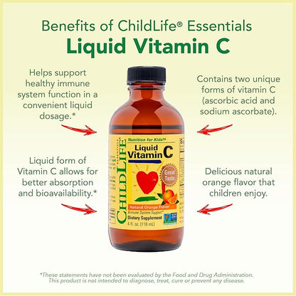 CHILDLIFE ESSENTIALS Immune Support 3-Pack - Liquid Vitamin C, First Defense, and Echinacea - Immune Boosting Supplements for Infants, Toddlers, and Kids