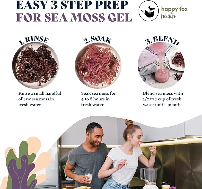 Purple Immunity Bundle - Organic Sea Moss Raw Purple & Organic Irish Sea Moss Capsules with Sambucus Elderberry for Immunity Defense, Vitamins C, D3, B9, B12, & Iron, 90 Count