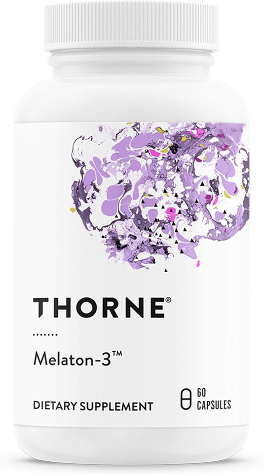 THORNE Melaton-3-3mg Melatonin - Supports Circadian Rhythms, Restful Sleep & Relaxation* - Gluten, Dairy & Soy-Free - 60 Capsule
