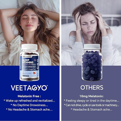 Melatonin Free 5-HTP GABA Supplement Gummies for Adults & Kids 12+ with L-Theanine, Magnesium Glycinate, L-Tryptophan, Apigenin - Sugar Free, Strawberry Flavor, Vegan, 120 Count