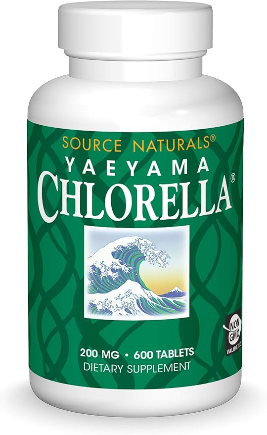 Source Naturals Yaeyama Chlorella Green Superfood, Plant-Based B12* - 200 mg, 600 Tablets