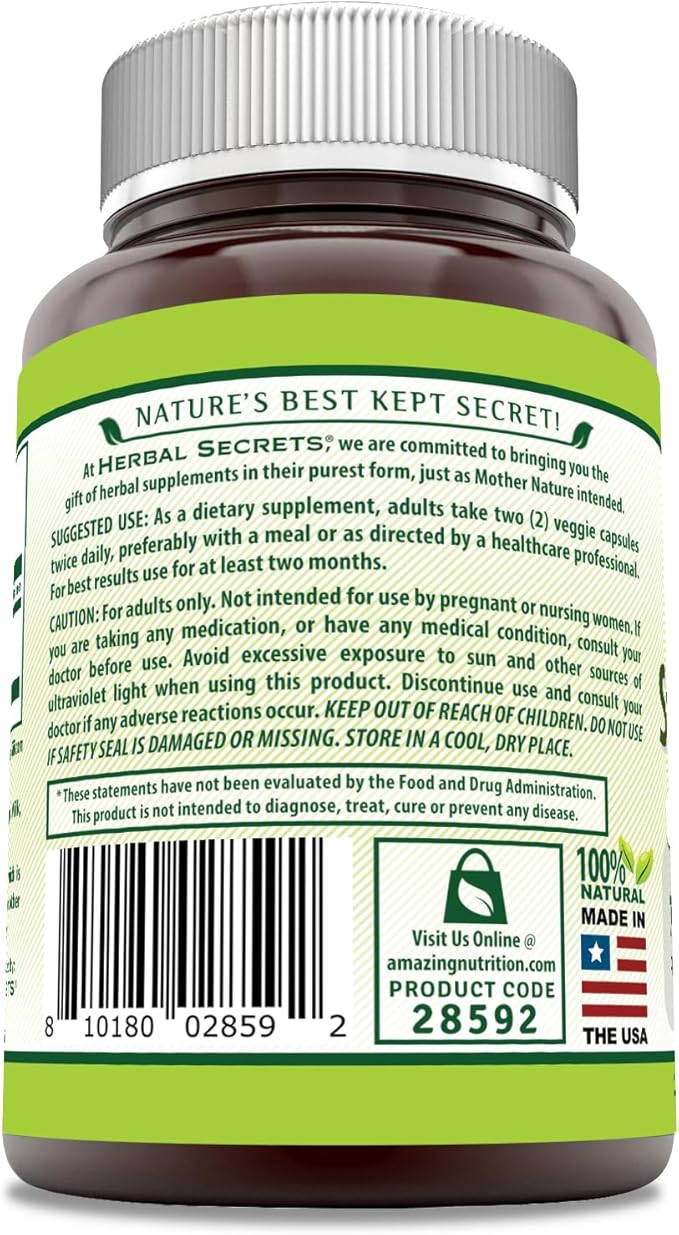 Herbal Secrets St. John's Wort 700 Mg 180 Veggie Capsules Supplement | Non-GMO | Gluten Free | Made in USA