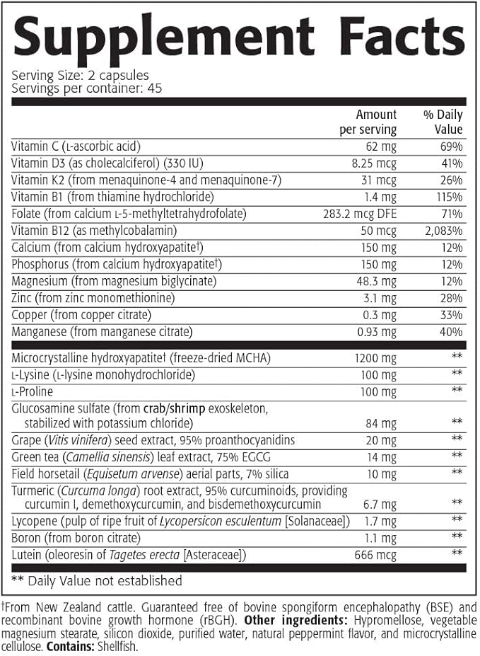 NEW ROOTS HERBAL Strong Bones - Calcium, Magnesium, Vitamin D3, VIT C, bioavailable K2 (MK-7) - GMO, Soy, Gluten Free - Supplement for Bone Health – (90 Veg Caps)