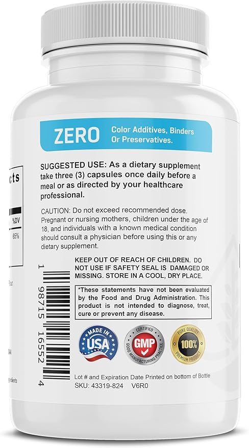 Magnesium Glycinate | High Absorption Supplement for Stress Relief, Sleep, Muscle Recovery, Nerve Support, Bone Health, and Heart Wellness – 90 Capsules, Made in The USA