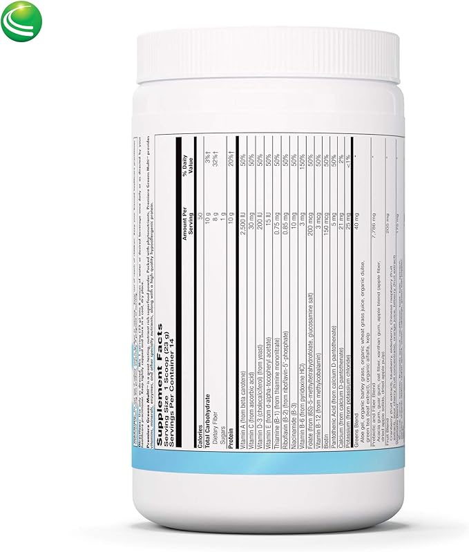 Nutra BioGenesis Premiere Greens Multi - Superfood Protein, Fiber, Antioxidant, and Essential Nutrient Powder Supplement - 322 g