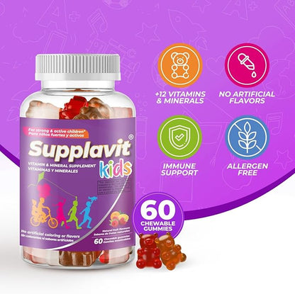 Kids Vitamins and Supplements, No Artificial Coloring, Allergen-Free for Healthy and Strong Children, Natural Fruit Flavors, Healthy and Delicious, (240 Gummies)
