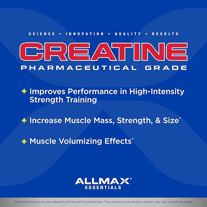 ALLMAX Essentials CREATINE - 1000 g Powder - Improves Performance & Training Intensity - Vegan & Gluten Free - 200 Servings