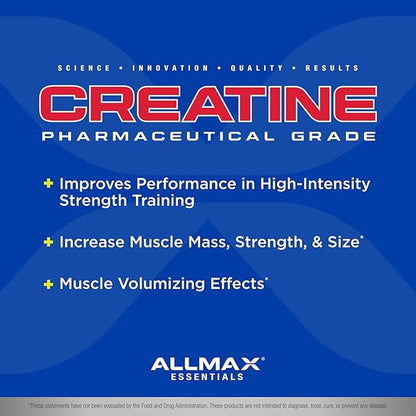 ALLMAX Essentials CREATINE - 1000 g Powder - Improves Performance & Training Intensity - Vegan & Gluten Free - 200 Servings