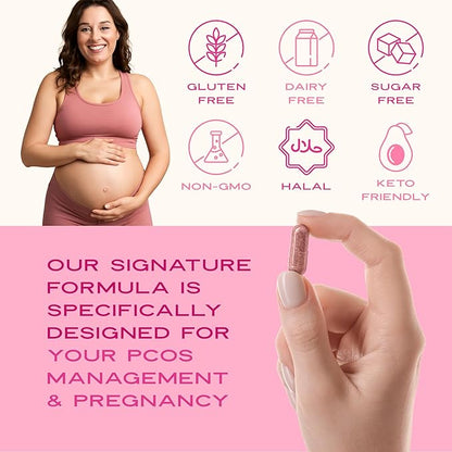 VITA-PCOS Prenatal Vitamins for Women - Prenatal Multivitamins with Folic Acid, Iron, Choline & More - Multivitamin for Women and Preconception - 90 Count Capsules (Pack of 1)