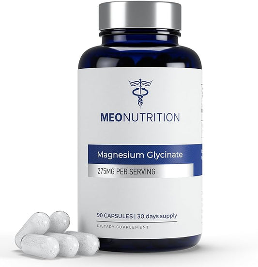 Magnesium Glycinate 275mg per Serving | 90 Vegan Capsules | Non-GMO, Gluten-Free, Gentle on Digestion | Supports Sleep, Heart & Bone Health | Made in USA