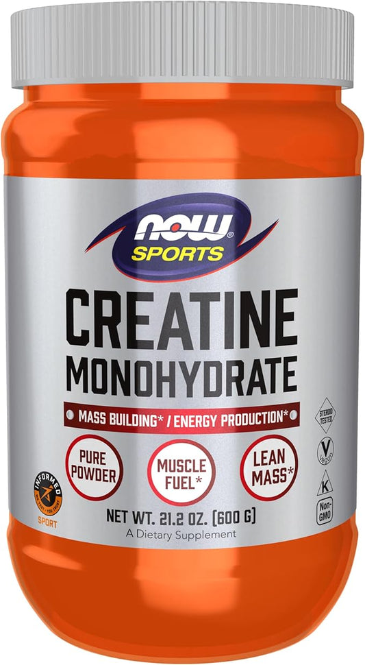 NOW Foods Sports Nutrition, Creatine Monohydrate Powder, Mass Building*/Energy Production*, 21.2-Ounce