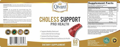 Choless Support Pro Health - Cholesterol & Lipid Management – Infused with Guggul and Garlic Extract - Vegan and Non-GMO - Made in USA – 60 Capsules