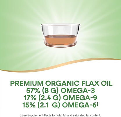Nature's Way Organic Flax Oil, USDA Certified Organic, Omega-3, 6, 9, Cold Pressed, 16 Fl Oz (Packaging May Vary)