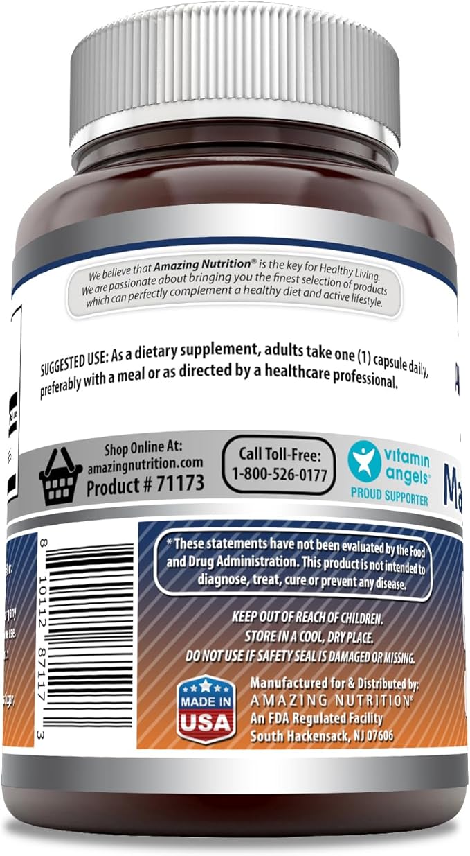 Amazing Formulas Magnesium Oxide Supplement | 500 Mg Per Serving | 180 Capsules | Non-GMO | Gluten-Free | Made in USA