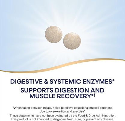 Nature's Way Mega-Zyme, Pancreatic & Systemic Enzymes*, Relieves Occasional Muscle Soreness Due to Overexertion and Exercise,* Digestive Support*, 200 Tablets (Packaging May Vary)
