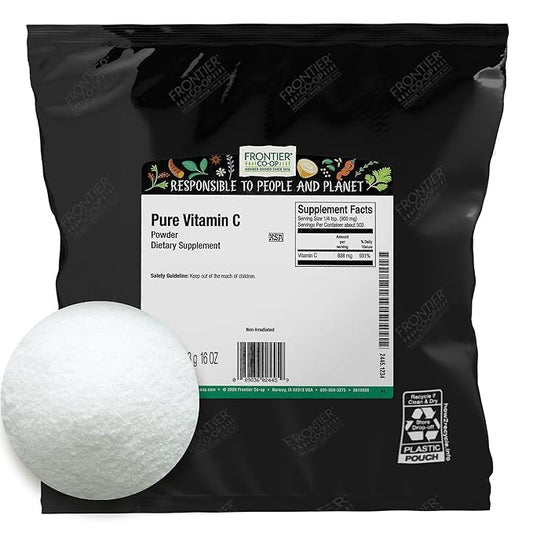 Frontier Bulk Vitamin C Powder (3,400 mg Vitamin C/tsp.), 1 Pound