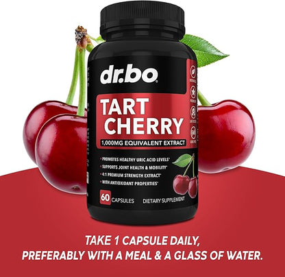 Glucosamine Chondroitin MSM Turmeric & Tart Cherry - Joint Health Supplement Knee Bone & Joints, Purge Uric Acid Cleanse Flush Antioxidant Pills - Joint Support Pills & Tart Cherry Extract Capsules