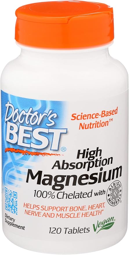 Doctor's Best Mineral Magnesium, Non-GMO, Vegan, 120 Tablet (Pack of 1)
