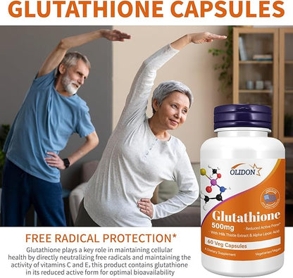 New Glutathione Supplements 500mg Per Bottle - 2 Month Supply (60 ct)