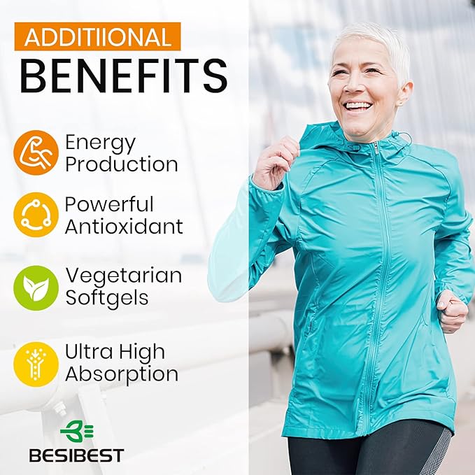 1000mg Liposomal CoQ10 Ubiquinol, 360 Vegan Softgels, High Absorption Ubiquinol CoQ10 Supplement, Active Antioxidant Form of Coenzyme Q10 for Heart Function & Energy Production