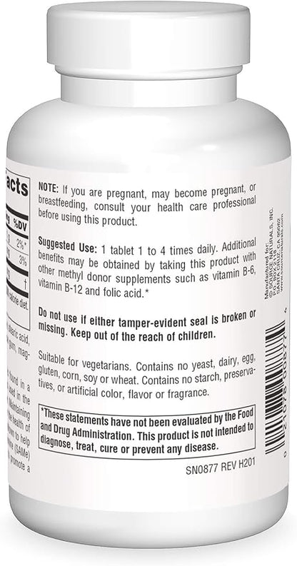 Source Naturals TMG 750mg Trimethylglycine (Anhydrous Betaine) - 120 Tablets