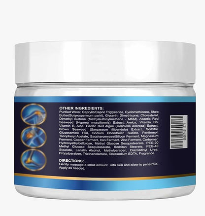 Premium Organic Glucosamine & Chondroitin Cream with MSM, Arnica, & Collagen