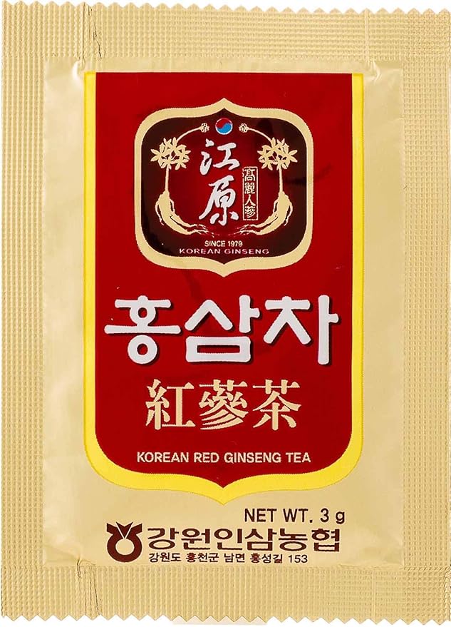 [Gangwoninsam] Korean Red Ginseng Tea (3g x 100 packets) – 6 Year Old Korean Red Ginseng, Korean Health Food, Individually Packaged (100)