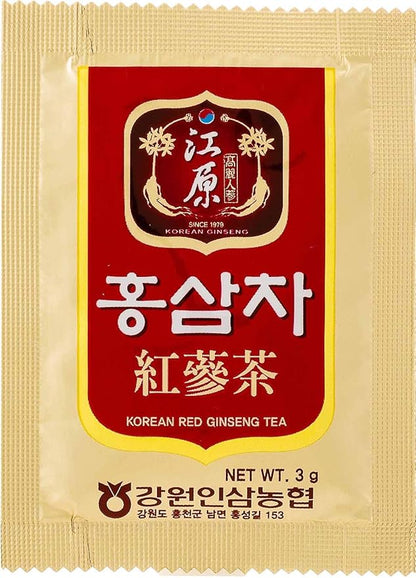 [Gangwoninsam] Korean Red Ginseng Tea (3g x 100 packets) – 6 Year Old Korean Red Ginseng, Korean Health Food, Individually Packaged (100)