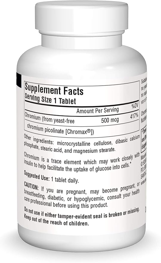 Source Naturals Ultra Chromium Picolinate 500 mcg Yeast-Free Dietary Supplement - 60 Tablets