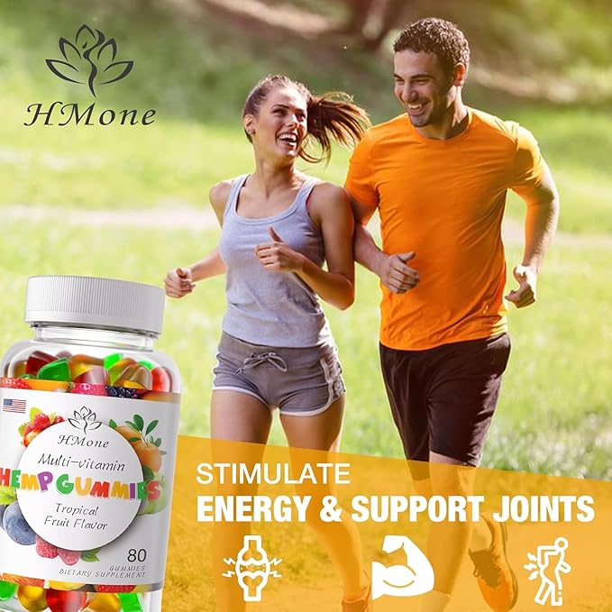 2 Packs Organic Hemp Gummies High Potency with Pure Hemp Oil Extract Vegan Edible Bear Candy - Non-GMO, Vegan, Low Sugar