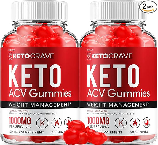 (2 Pack) Crave Keto ACV Gummies - Advanced Formula Crave Keto Plus ACV Weight Management Gummies Apple Cider Vinegar Crave ACV Gummies Dietary Supplement Reviews Men Women (120 Gummies)
