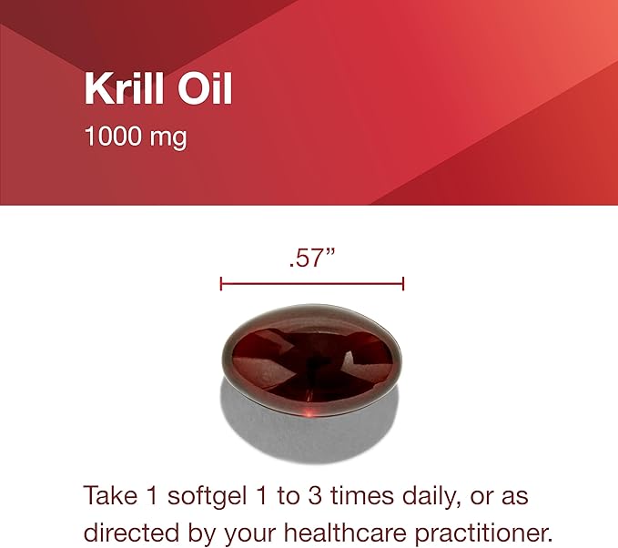 PROTOCOL FOR LIFE BALANCE Krill Oil 1,000mg - Extra Strength Krill Oil Supplement - DHA & EPA - with Astaxanthin - Support Heart, Brain, Joints - Non-GMO & Halal - 60 Softgels