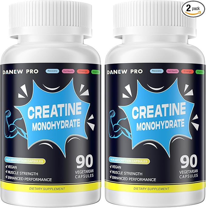 Creatine Monohydrate 2500mg Per Serving, 180 Capsules - Gluten Free, Non-GMO-2pack