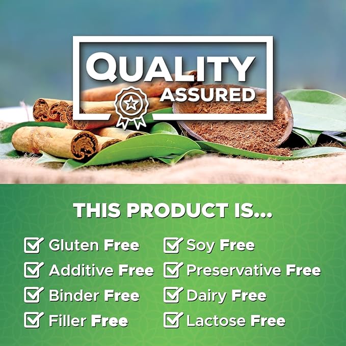 Organic Ceylon Cinnamon Capsules 1800 mg - Pure True Ceylon Cinnamon Powder Supplements, Certified Organic Herbal Supplement, Non-GMO, Gluten Free, Vegan, Antioxidant Pills Supplement - 120 Capsules