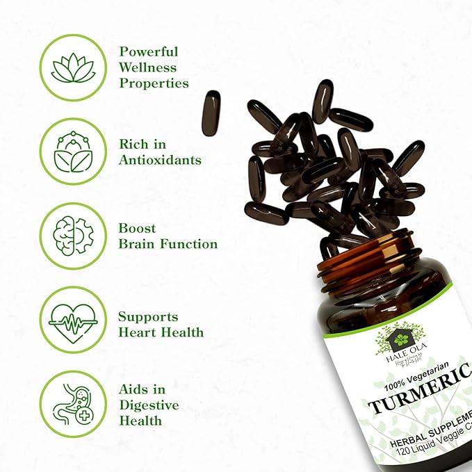 Turmeric Curcumin 120 Liquid Capsules with Black Pepper Extract Ultra High Absorption for Joint, Digestion & Immune Support - Non-GMO & Gluten Free Supplement