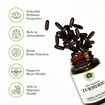 Turmeric Curcumin 120 Liquid Capsules with Black Pepper Extract Ultra High Absorption for Joint, Digestion & Immune Support - Non-GMO & Gluten Free Supplement