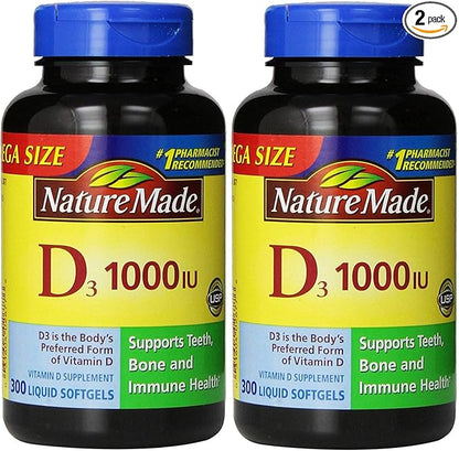 Nature Made® Vitamin D3 1000 IU, 600 Softgels