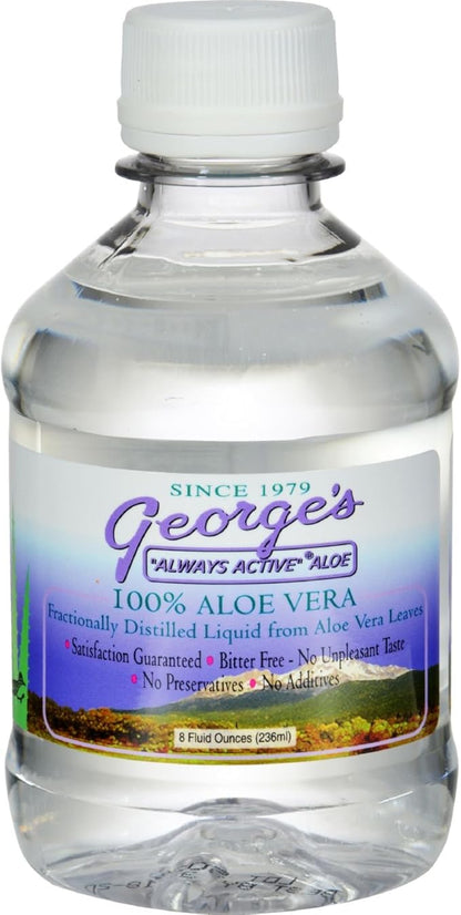 Georges Aloe Vera - 8 fl oz - 100% Aloe Vera - Bitter Free - Free Of Preservatives