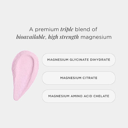 JSHealth Vitamins Advanced Magnesium+ Powder with Magnesium Glycinate & Citrate - Magnesium Supplement with 3 Forms of Bioavailable Magnesium, 400 mg/Serving