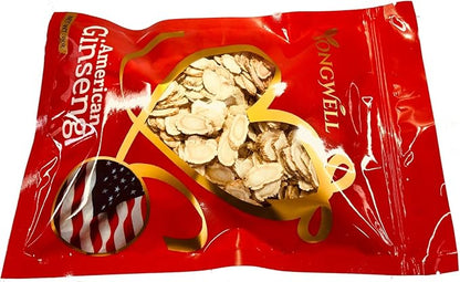 Hand-Selected A Grade American Ginseng Slice Medium Slice (8 Oz. Gift Bag)